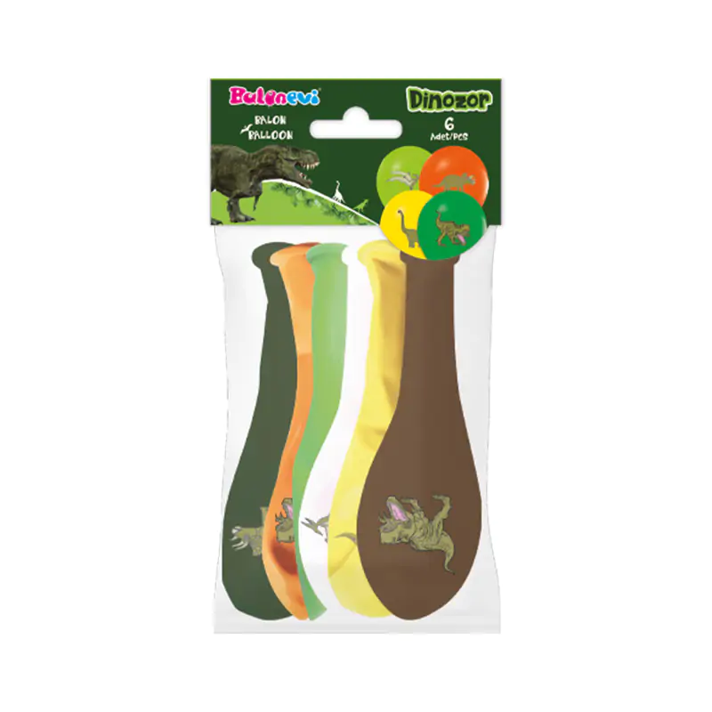 Dino Printed 12" Balloon 6 PCS
